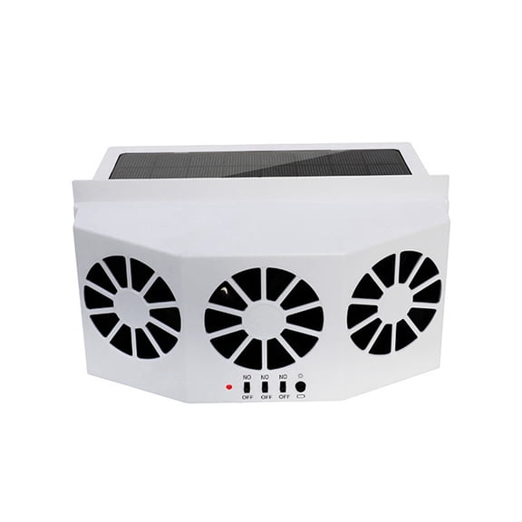 Car White Ventilation Fan Solar Charging Car Fan Heater Fan for Car Window Cooling Artifact Car Exhaust Fan Cooling Down