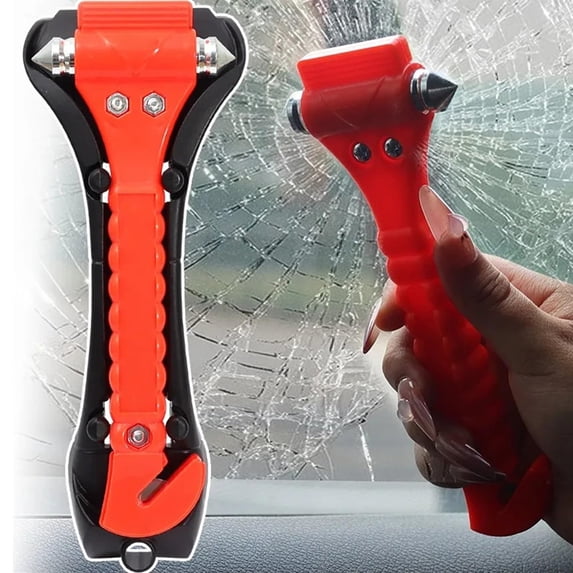 Car Window Breaker Hammer and Seat Belt Cutter 2-in-1, Emergency Escape Tool, Safety Glass Breaker, Automotive Safety Essentials and Accessories