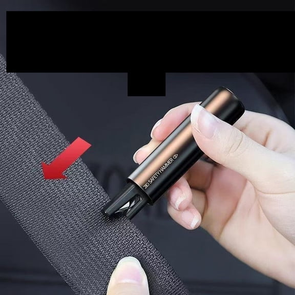 Car Window Breaker Safety Hammer with Seatbelt Cutter and Emergency Escape Tool for Vehicle Safety Situations including Box and Testing Glass piece A084 Black