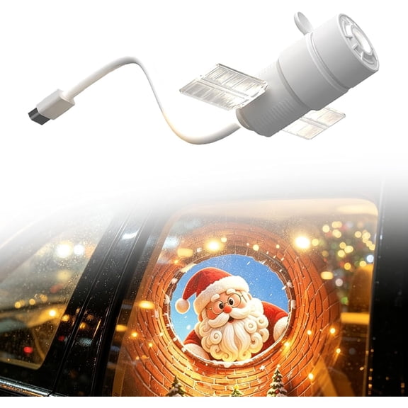 Car Window Christmas Projector, Christmas Car Projector with 8 Slides, USB Plug In Holiday Projection Light, Santa Pattern Decor for Car Home