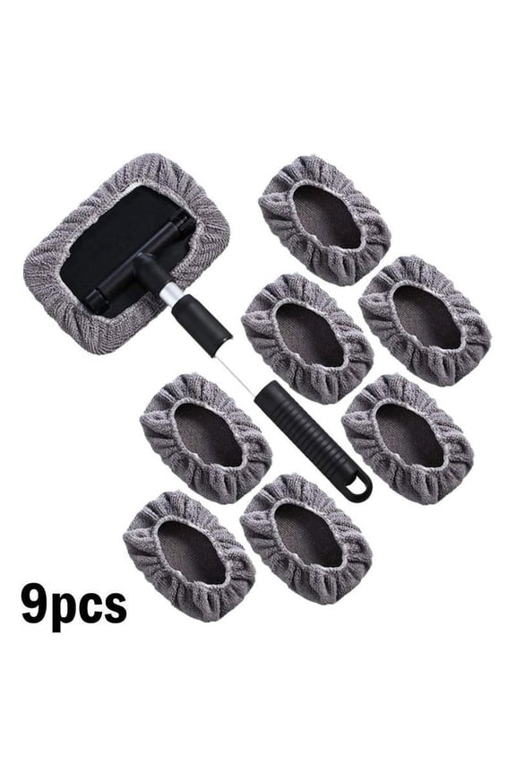 Car Window Clean Brush Windshield Glass Cleaning Tool 8 Microfiber Covers O2Z1 U6C8