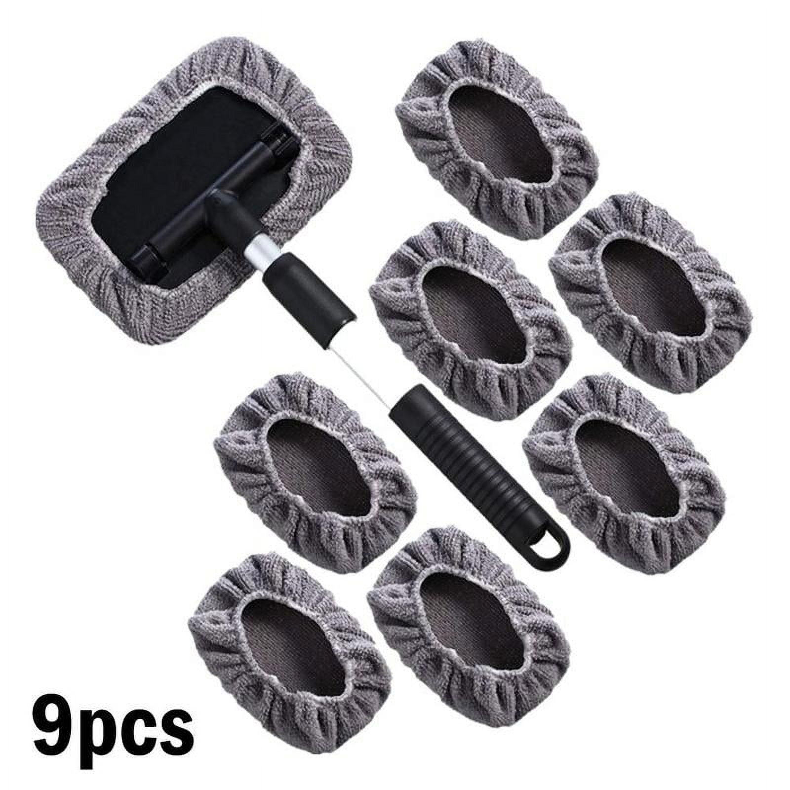 Car Window Clean Brush Windshield Glass Cleaning Tool with Microfiber M9H8
