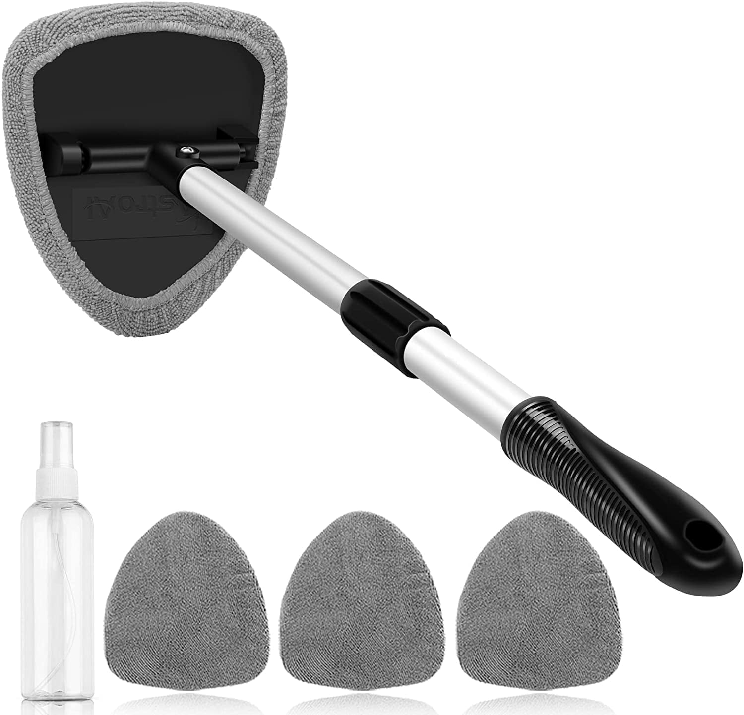 Walmart Deals of Car Window Cleaner, Microfiber Electronics Cleaning Brush with 4 pcs Washer Towels & 1 Spray Bottle, Gray, New, 1 Pack