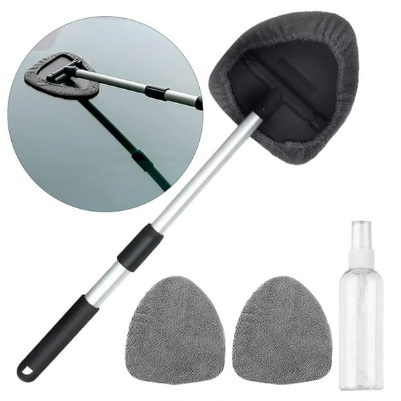 Car Window Cleaner Tool，2025 New Windshield Window Cleaner Tool, Magnetic Windshield Cleaner Tool With Microfiber Pads And Spray Bottles,Window Cleaning Kit