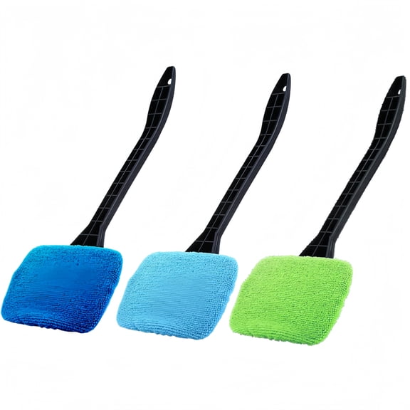 Car Window Cleaner Tool Kit, Microfiber Windshield Cleaner Inside, Car Glass Cleaning Tools with Brush Sponge Towel for Streak Free