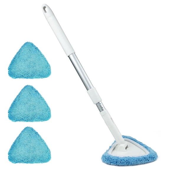 ITTAHO Car Window Cleaning Tool Windshield Cleaner with Extendable Handle, 3pcs Washable Microfiber Pads
