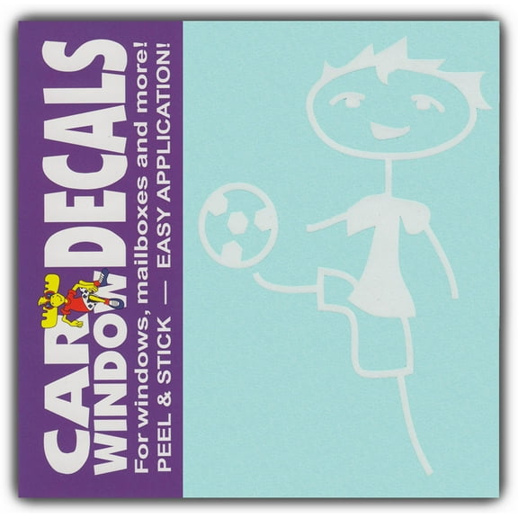 Car Window Decals: Boy Kid Child Soccer Ball | Family Stick Figures | Stickers