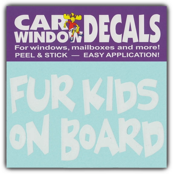 Car Window Decals: Fur Kids On Board | Animal Lover Dogs Cats | Stickers Cars