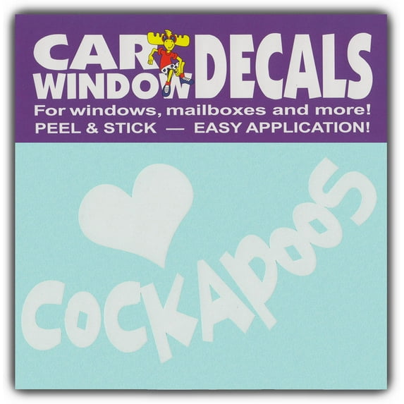 Car Window Decals: I Love Cockapoos | Designer Dogs | Stickers Cars Trucks Glass
