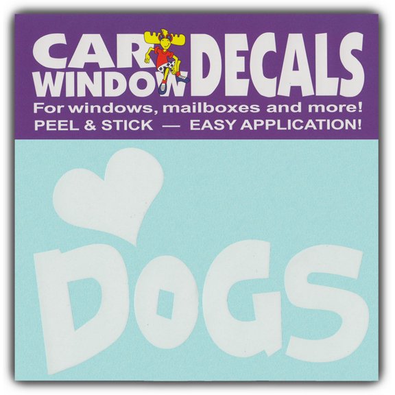 Car Window Decals: I Love Dogs | I Heart Dogs | Stickers Cars Trucks Glass