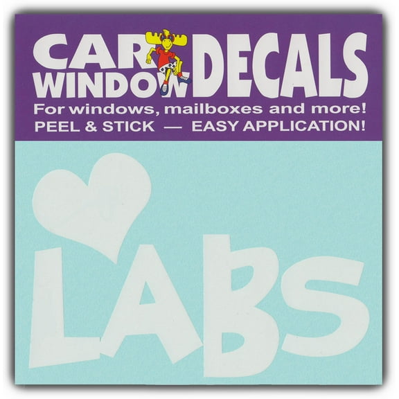 Car Window Decals: I Love Labs | Labrador Retriever Dogs | Stickers Cars Trucks