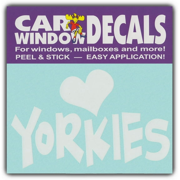 Car Window Decals: I Love Yorkies | Yorkshire Terriers | Stickers Cars Trucks