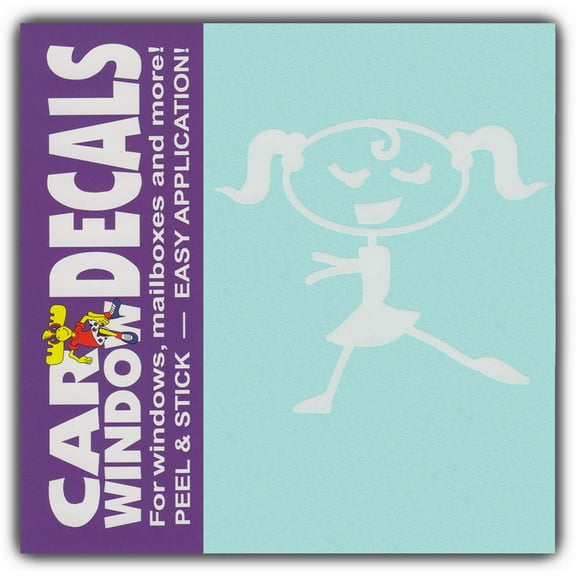 Car Window Decals: Small Little Girl Kid Child | Family Stick Figures | Stickers