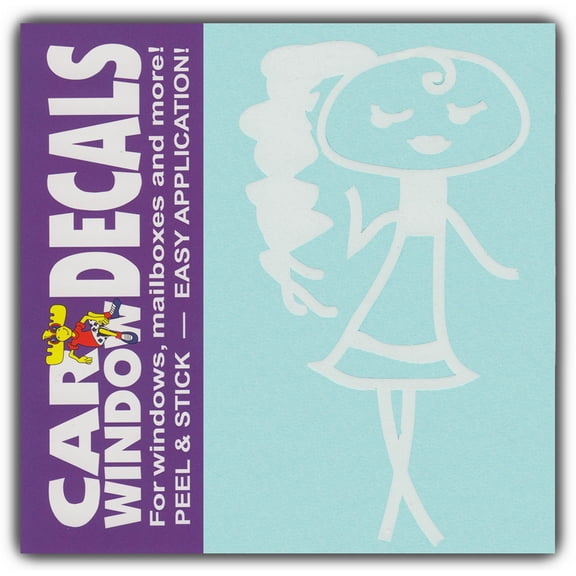 Car Window Decals: Young Teen Girl Child | Family Stick Figures | Stickers Cars