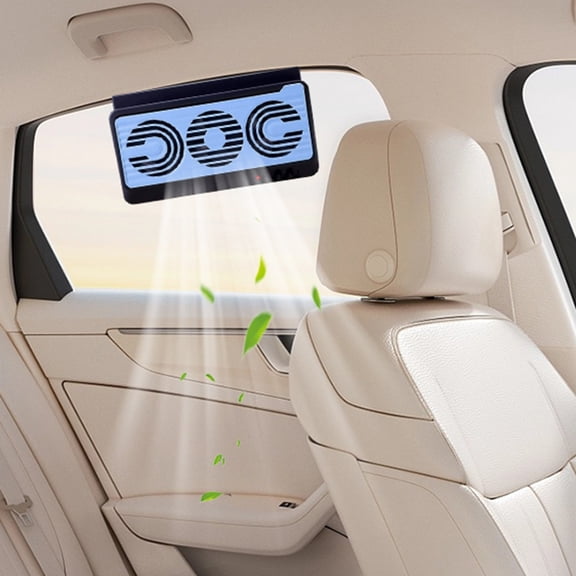 Car Window Exhaust Fan Blow & Suck Air Circulator Fan with 3 Fan Heads Quiet Portable Ventilation Fan for Car RV Travel Home Garage