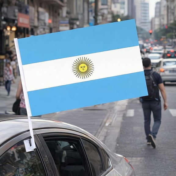 Car Window Flag, 18" Car Flag with Window Clip & Flags Pole, National Flags Pole Fixed WindowClip Mount, Patriotic Decoration Accessories for Sport Festival Celebration