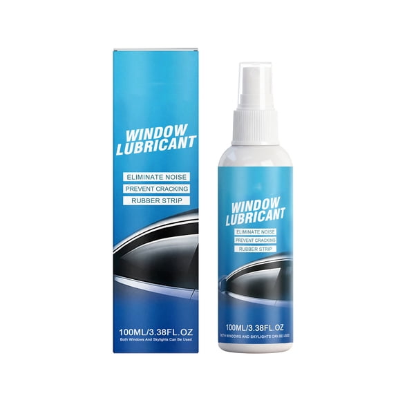 Car Window Glass Cleaner and Lubricant Spray 100ml - Removes Oil Film, Insect Residue, Lubricates Tracks, 1 Pack