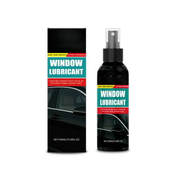 Car Window Noise Reduction Lubricant,Auto Window Track and Seal Lubricant Spray, 100ml, Eliminates Squeaking Sounds & Prevents Rubber Cracking, Non-Corrosive Multi-Purpose Automotive Lubricant