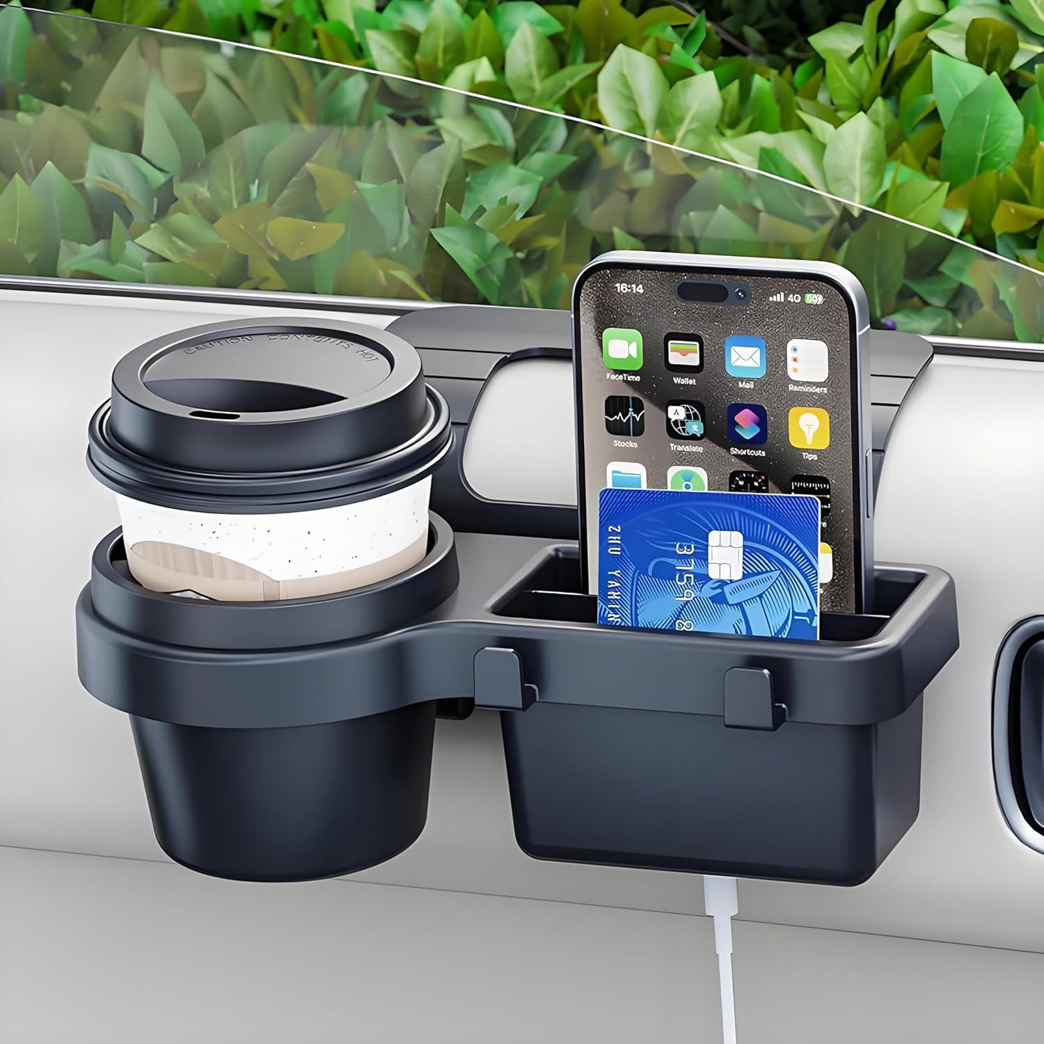 Car Window Organizer, Multi-Functional Window Mount Storage Rack with 2 ...