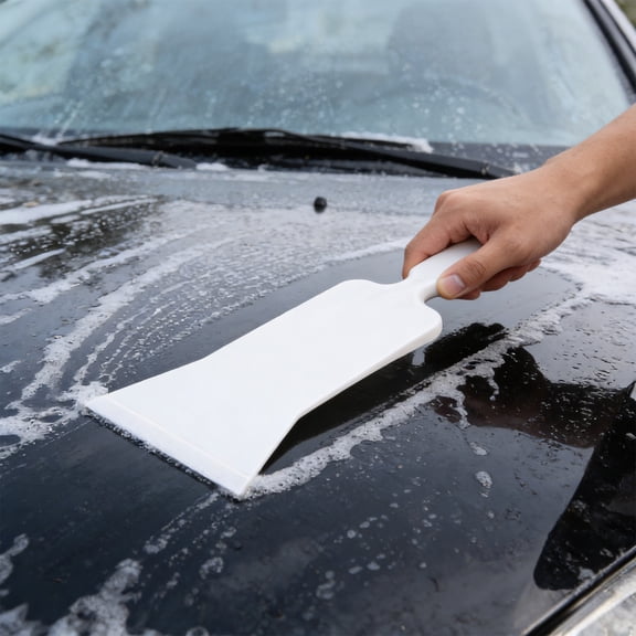 Car Window Scraper Squeegee, Long Handle Flat Scraper Snow Ice Removal Tool Flexible Edge Design, Fast Clearing Hard To Reach Areas, Winter Window Cleaning Tool for Cars Trucks Homes-C