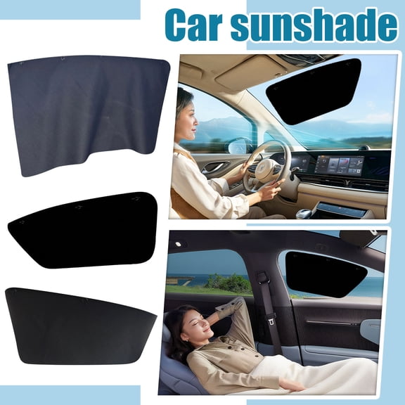 Car Window Shade, Sun Shades for Car Windows, Window Cover for Car, Car Heat, Cup Attached 18X11 Inch No-Frame Side Window Sun Curtain, Durable Opaque Fabric Material, No Heat,