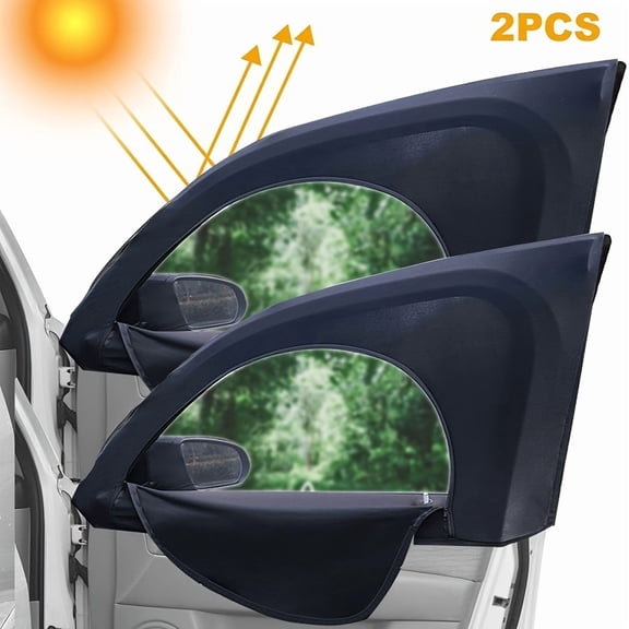 Car Window Shades, 2 Pack Side Car Window Sun Shades for Camping, UV Protection Breathable Mesh Window Covers, Window Screen for Car, Truck, SUV, Protect Privacy for Family