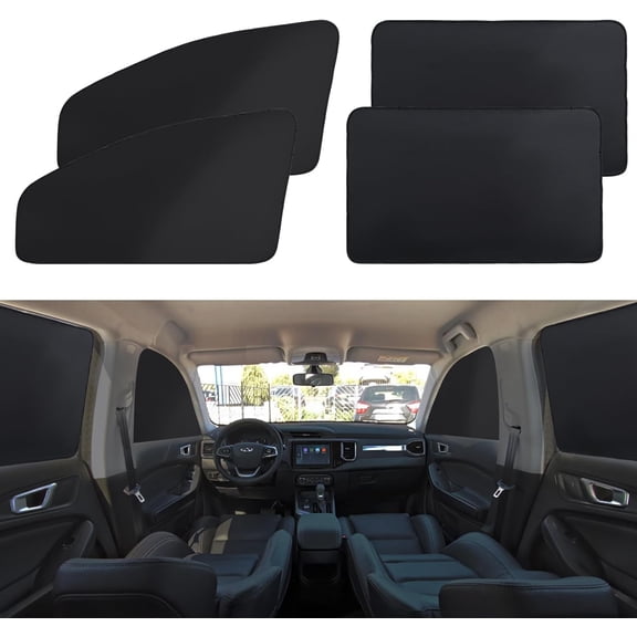 Car Window Shades - 4 Pcs Car Privacy Curtains - Block Light Car Window Covers - Magnetic Side Window Sun Shade Keeps Cooler for Taking a nap, Changing Clothes, Camping