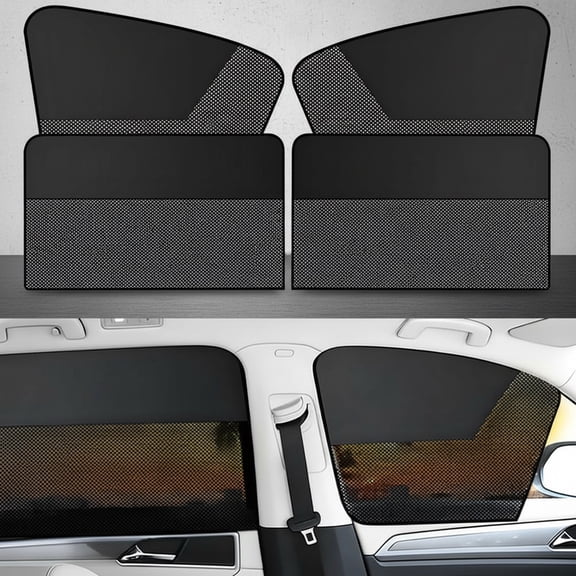 Car Window Shades, 4PCS Block Light Magnetic Vehicle Side Full Window Covers, UV Protection Automotive Sun Shade Privacy Curtains, Universal for Automobile Sedan Truck
