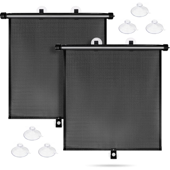 Car Window Shades for Baby-2 Pack Retractable Side Window Car Sun Shade Blocks UV Rays & Heat for Sun Protection Roller Sunshade Visor Window Shade for Kids,Passengers,Pets (20''x22'')