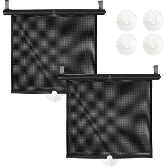 Car Window Shades for Baby | 2 Pack Side Window Sun Shade | UV & Sun Glare Protection for Rear Window Shade | Baby Window Sun Shade with Suction Cup | Car Accessories for Kids(14"x17")