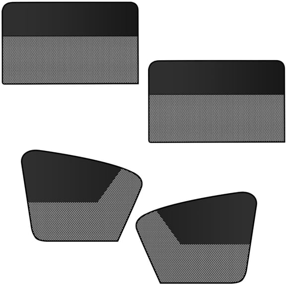 Car Window Shades, Magnetic Side Window Sun Shade Curtain, Half Blackout & Half See-Through UV Protection & Heat Blocking Car Window Screen, Vehicle Sun Shades for Driver Passenger (4PCS)