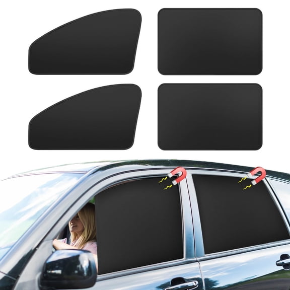 Car Window Shades for Side Window 4 Pack Magnetic Car Curtains for Privacy Car Window Covers Blackout Blinds Upgrade to a Classy Ride for Camping Sleeping