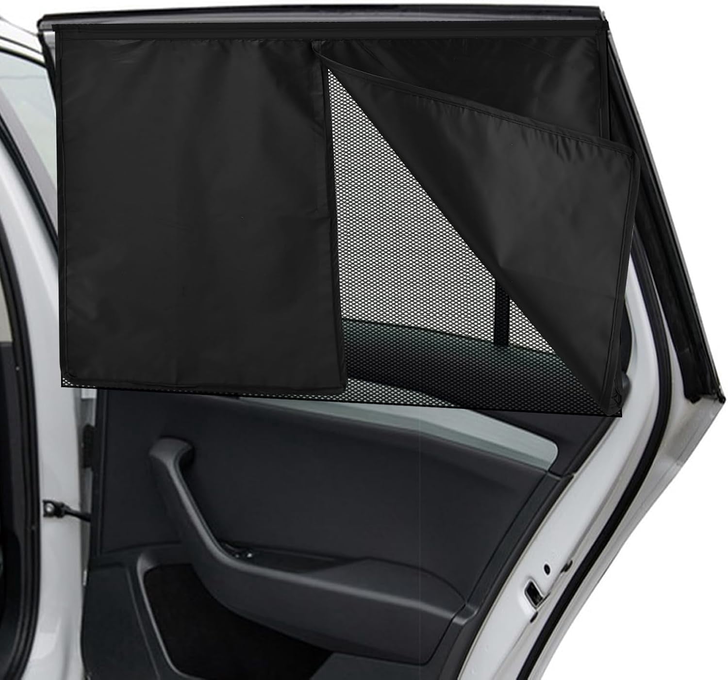 Car Window Shades, Side Window Sun Shade, 2 PCS Magnetic Double Layer ...