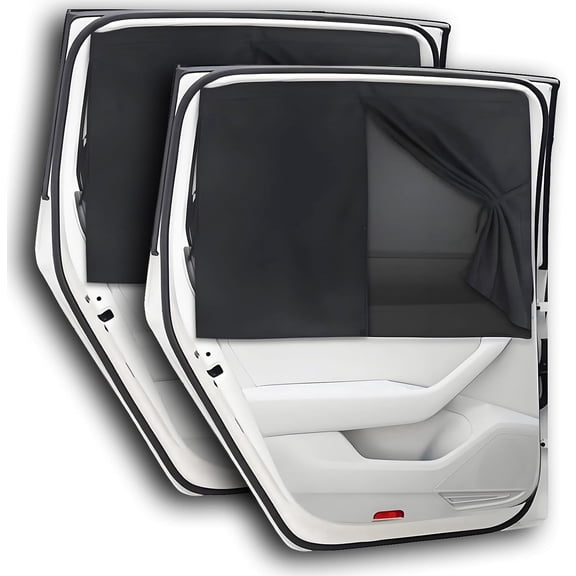Car Window Shades, Side Window Sun Shade, 2 PCS Magnetic Double Layer Auto Sun Shade for Side Windows, Back Car Window Curtain for Camping,Breastfeeding,Taking a nap,Changing Clothes,Baby Protection