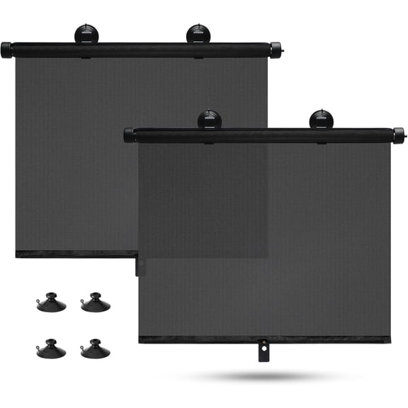 Car Window Shades, Side Window Sun Shade, 2 Pack Retractable Car Roller Sunshade for UV and Sun Glare Protection, Back Car Window Shade for Camping,Taking a nap,Changing Clothes,Baby Protection