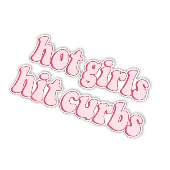 Car Window Sticker Car Exterior Decal Waterproof Sticker Hot Girls Hit Curbs Decal Car Window Bumper Decors Sticker
