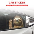 thumbnail image 1 of Car Window Sticker Person Size Passenger Side Left Sloth Waving Funny Universal, 1 of 3