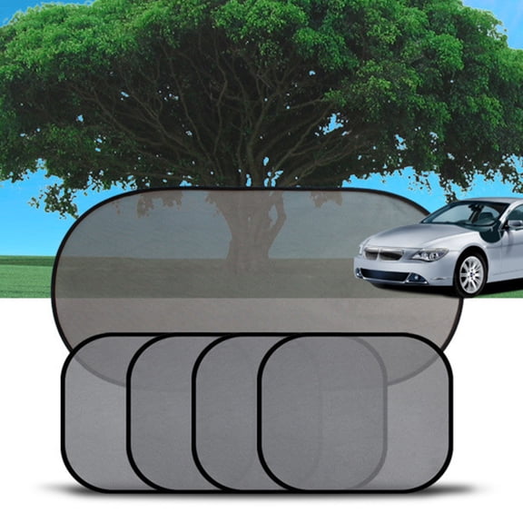 Car Window Sun Shade 5 Pack Mesh Sun Blocker Window Cover for SUV Auto Side Windows, Black