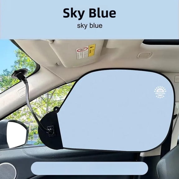 Car Window Sun Shade with Clip-On Design, Side Window Sunshade for UV Protector, Heat Blocking Curtain for Vehicle Interior/Cooling, Universal Fit Auto Sun Visor , Sky Blue, 1Pcs, 14x23 inch