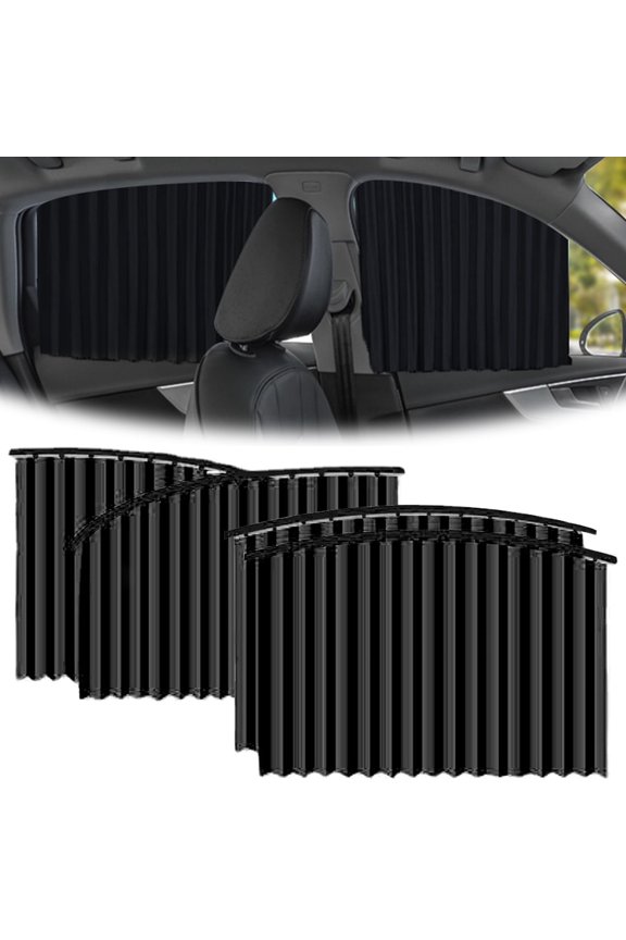 Car Window Sun Shade Magnetic Privacy Curtain Slidable Sun Protection Automotive Shield (black )