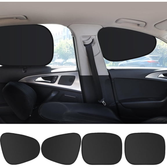 Car Window Sunshade, Automobile Sun Blocker, 100% Light Block Rate, Static Suction Window Sunshade, Universal Fit for Car UV Protection Away(4Pcs)