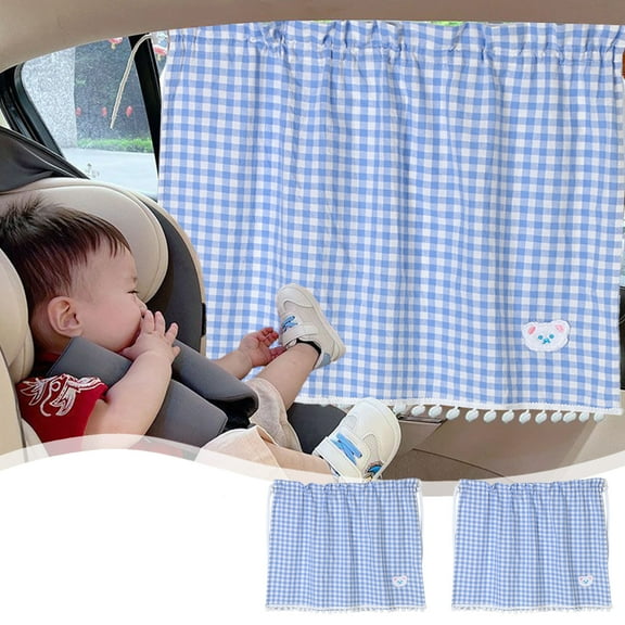 Car Window Sunshade Curtain Window Screen Curtain,Fit Stretchable Protector from Sun Glare Heat Blocks,Privacy Curtain with Magnetic and Suction Cup Securement,Window Covers for Car,Van,2 Panel