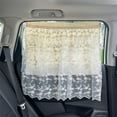 thumbnail image 1 of Car Window Sunshade Side Window Lace Embroidery Flower Pattern UV Block Sun Visor Cover Privacy Shade Auto Interior Accessories For Rear Passenger Windows Sedan SUV Truck Retractable, 1 of 6