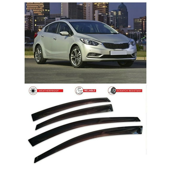 Car Window Visor Side Wind Rain Shield Deflector Vent Trim Fit For KIA FORTE K3 SEDAN 2014-2018