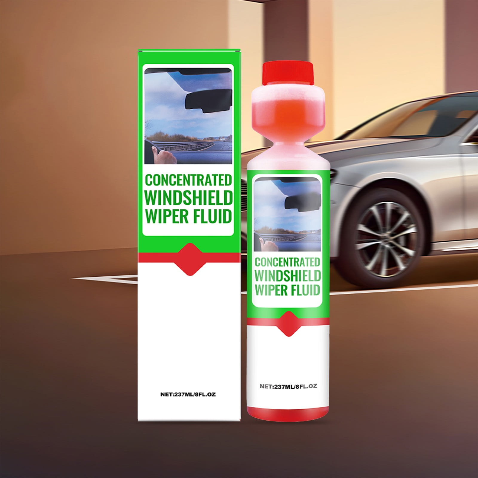 Car Window Washer Fluid, Washer Fluid Car Windshield, 8oz Windshield Washer Fluid for Cars, Automotive Glass Cleaner to Remove Dirt and Stains, Windshield Cleaning Solution