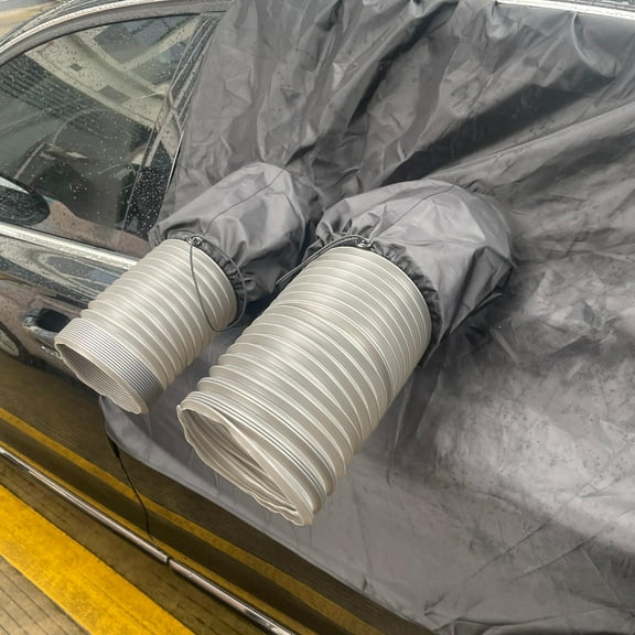 Car Windows Mobile air conditioning exhaust duct soft cloth curtain baffle Adjustable air outlet size sealing windshield insulation cloth Sun Protection rain protection