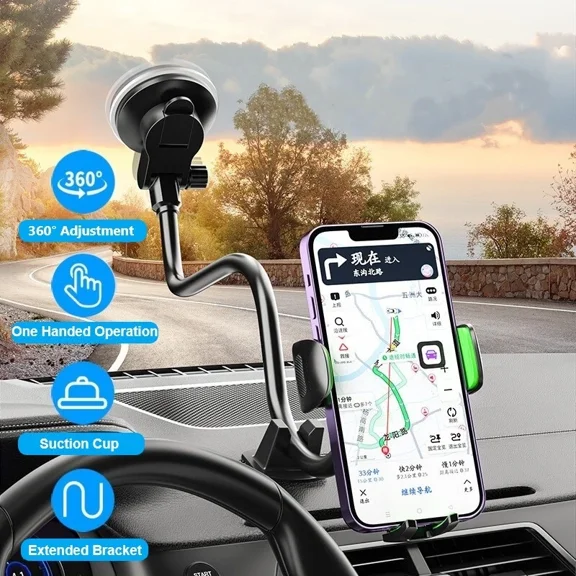 Car Windscreen Dashboard Phone Mount Holder With 14" Gooseneck For Phone Gps