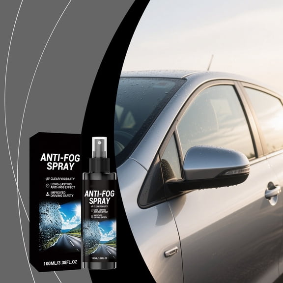 Car Windshield Anti-Fog Spray, 100ml Glass Cleaning Solution for Car Windows and Mirrors, Quick Clear Defogger for All Weather Conditions, Portable Travel Size for Safe Driving