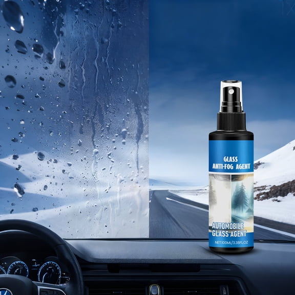 Car Windshield Cleaner 100ml | Streak-Free Glass Cleaning Solution for Cars | Removes Oily Marks & Water Spots | Durable Plastic Bottle | Easy View in Rain & Humidity | 5.55in Size