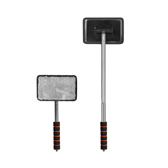 Car Windshield Cleaner Defogger Tool, Extendable Handle Microfiber Auto Glass Cleaning Brush for Cars, Black